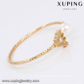 51743 Butterfly pave crystal gold plated cuff bangle jewelry fake pearl fashion jewelry for sale